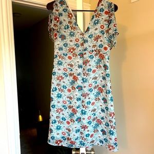 Madewell blue floral print dress